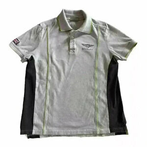 Bentley Motors Crew England Polo Shirt Gray/Green Size XS Cotton Jersey